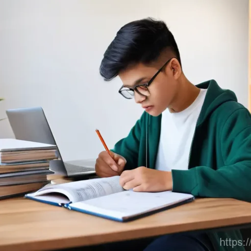 국제물류관리사 시험 준비 중 멘탈 관리법 - **"Determined Student's Logistics Dream"**
    A focused young adult student, wearing a comfortable ...